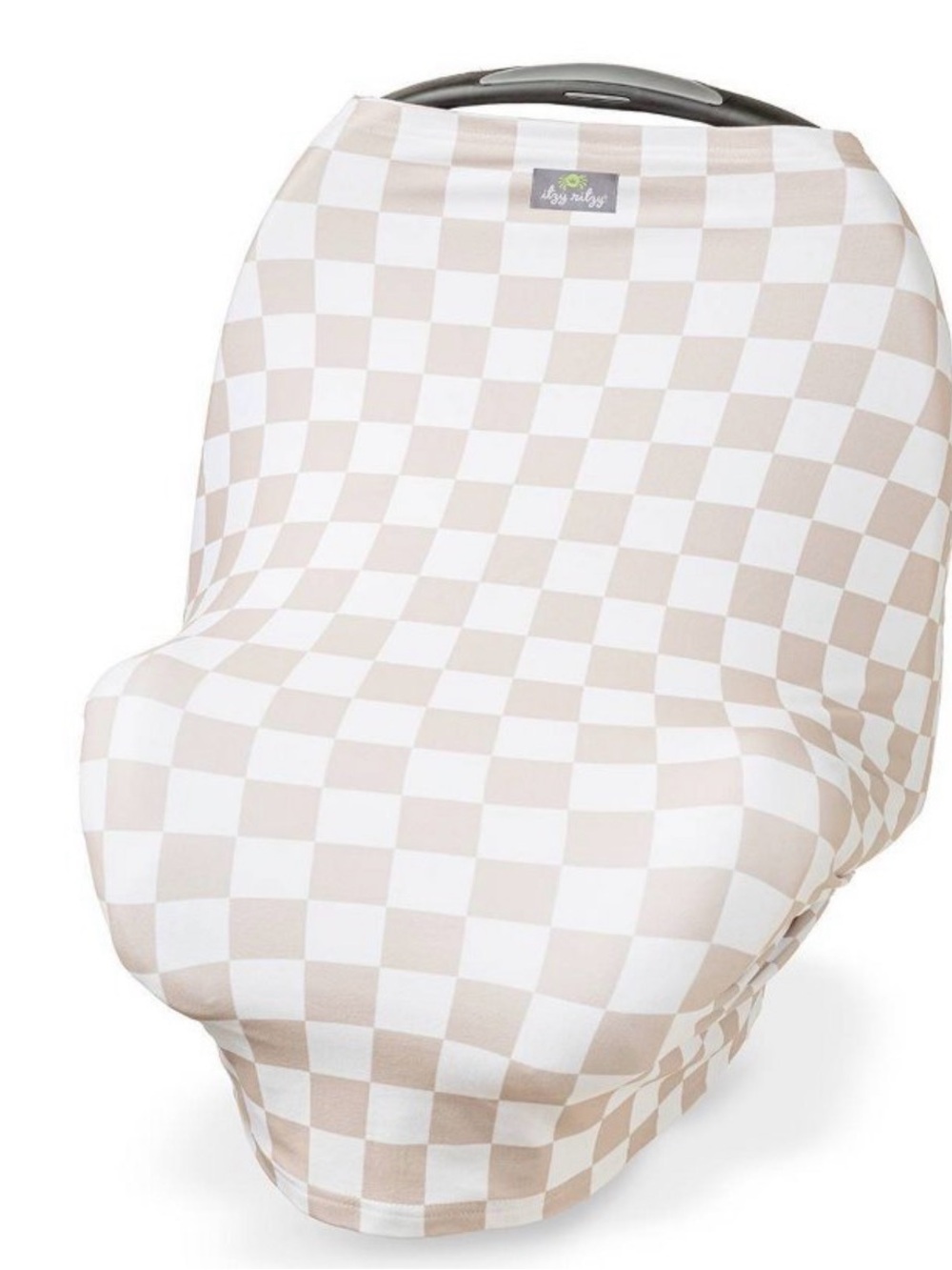 Itzy Ritzy Beige Checkered car seat, nursing cover up
